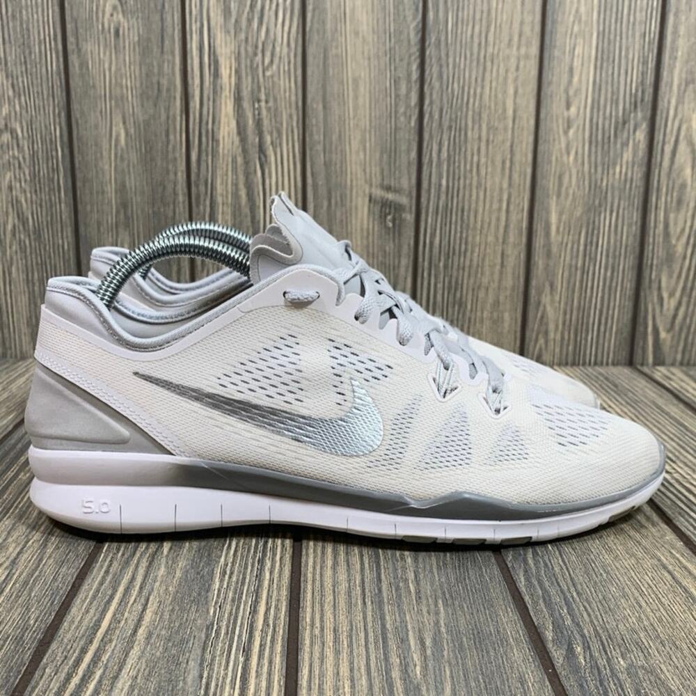 Nike Free TR Fit 5 Women White Training Running Jogging‎ Shoes Athleisure Sz 9.5